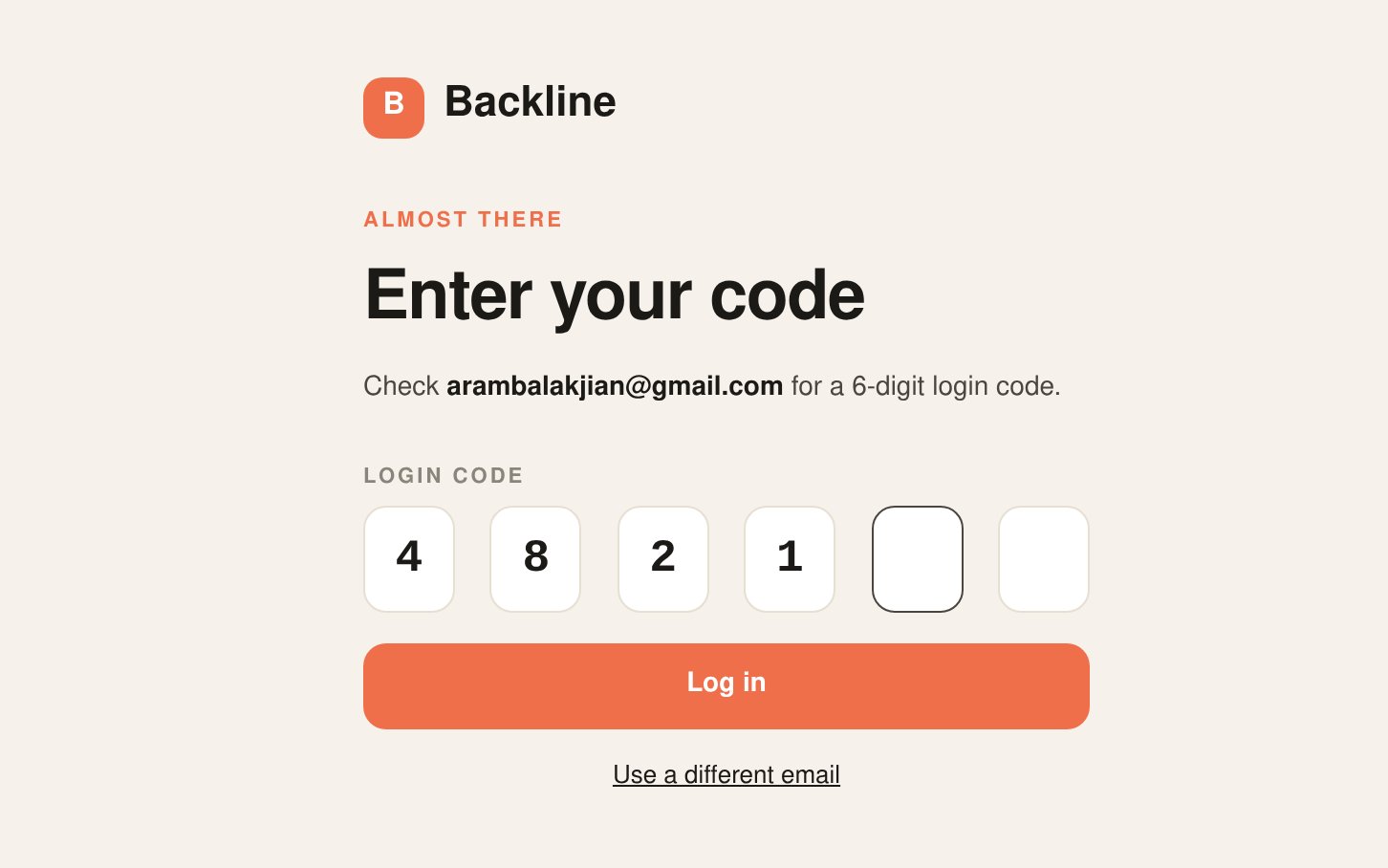 Screenshot: No passwords, ever
